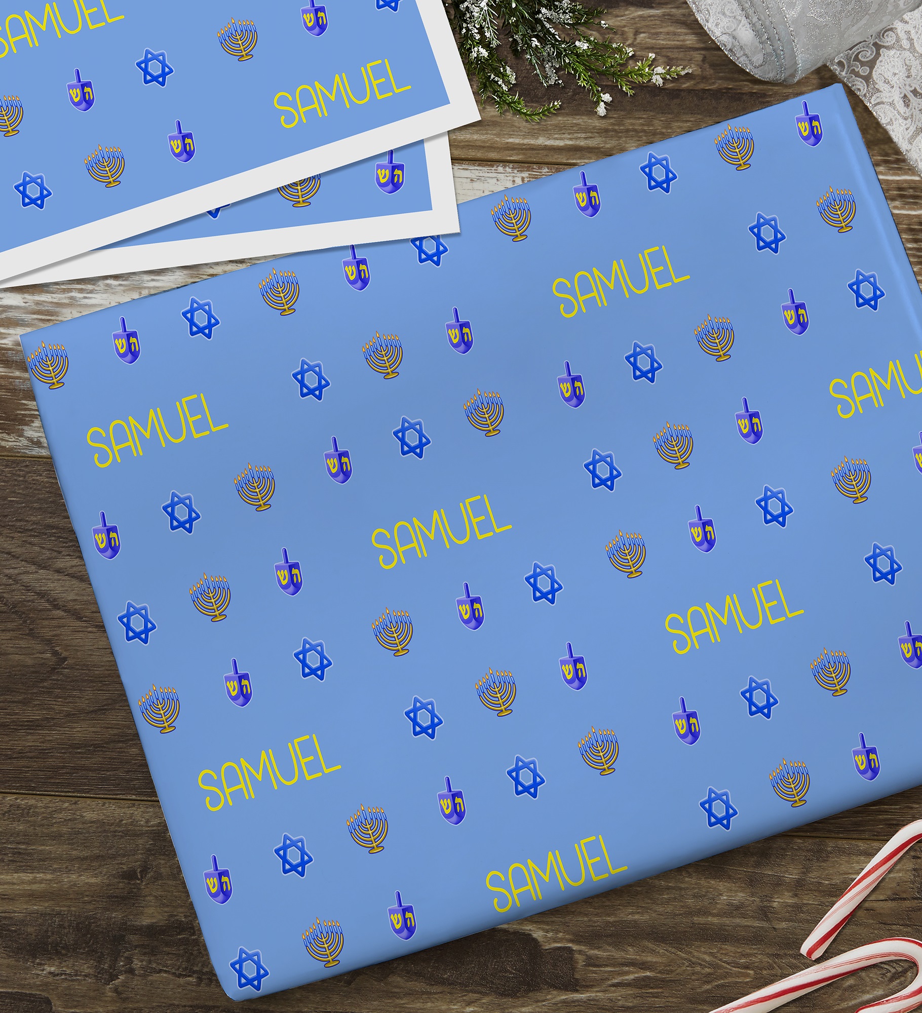 Hanukkah Traditions Personalized Wrapping Paper